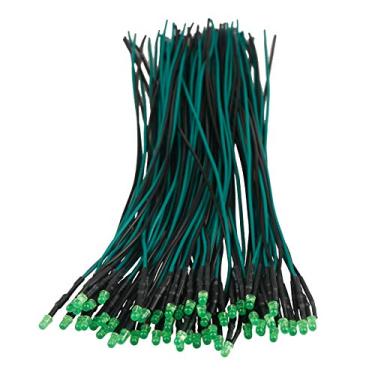 Imagem de EDGELEC 50 peças de luzes LED verdes de 12 volts 3 mm com diodos emissores de diodos pré-cabeados 12 V CC 12 V, lentes coloridas difusas, pequenas lâmpadas LED