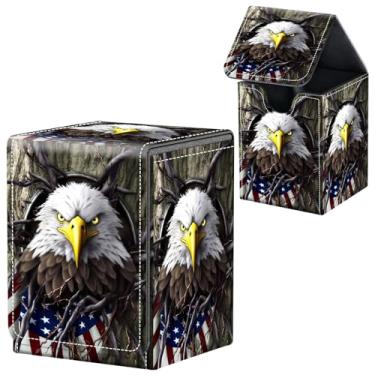 Imagem de Para MTG Deck Box, serve para mais de 100 cartas de manga única, caixa de baralho de cartão de ímã forte, caixa de armazenamento de cartões colecionáveis de couro PU, TCG, cartões CCG, armazenamento