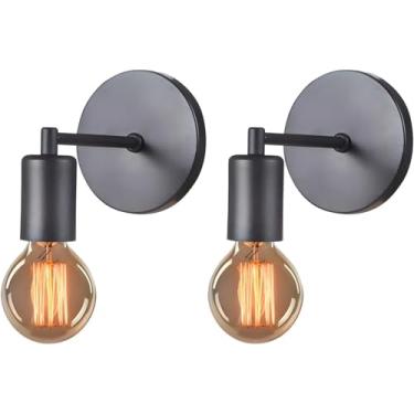 Imagem de Luminária Arandela de Parede Cabeceira Quarto Sala Corredor Retro Moderna Vintage Hotel 127v/220v (Preto) Kit Com 2
