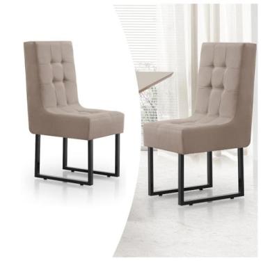 Imagem de Kit 2 Cadeiras Para Mesa De Jantar Estofada Chique Grande Luxo Confort