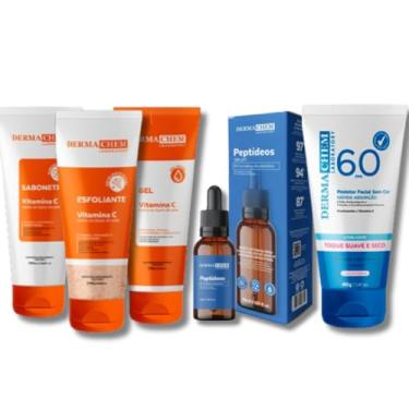 Imagem de Kit Skincare Vitamina C + Sérum Peptídeos Anti-Olheiras 97% Eficácia comprovada + Protetor Solar S/COR 60FPS - 5 ITENS