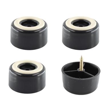 Imagem de AUXBC Protetores de piso para pés de móveis de 2,5 cm com aderência de borracha, 5 cm de largura x 2,5 cm de altura, redondo, antiderrapante, pernas de móveis, pernas de sofá, pés de plástico