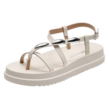 Imagem de Sandália Feminina Flatform Prática Peças Brilhantes Dakota