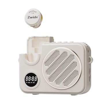 Imagem de Zwide Amplificador de voz de 10 W com microfone de lapela sem fio e bateria de 5000 mAh alto-falante portátil com microfone sem fio sistema PA para professores/idosos/ioga/discursos/guia turístico