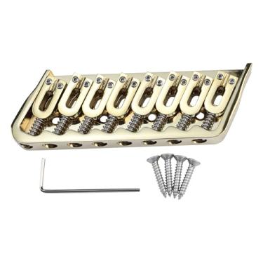 Imagem de OVSAL Ponte fixa para guitarra de 8 cordas de 10,5 mm, liga de zinco, trastes para guitarra elétrica, ponte hardtail compatível com peças de reposição para guitarra elétrica Telecaster Tele Strat