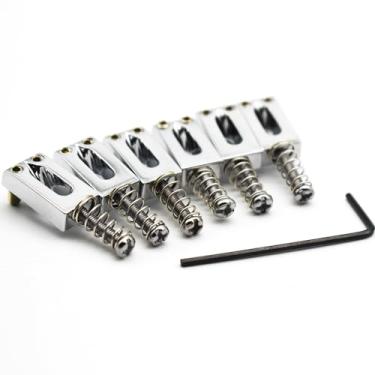 Imagem de SoulDiM Selim de ponte de guitarra com parafusos de mola chave tremolo para Fender Strat Stratocaster Tele Telecaster peças de reposição para guitarra elétrica, acessórios de 6 peças de selas de ponte