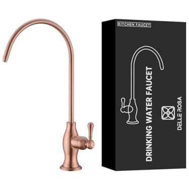 Imagem de Delle Rosa Torneira de água potável em acabamento de cobre, torneira de filtro de água de cozinha de latão sólido retrô, torneira de filtragem de água comercial para sistema de filtro de água sob a