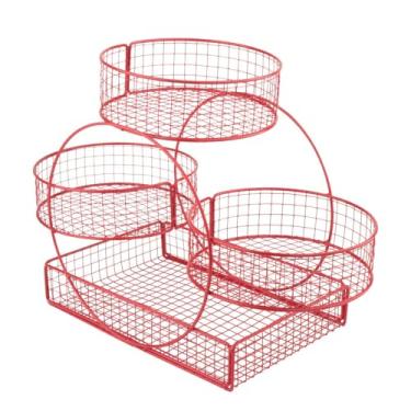 Imagem de Generic Suporte de cesta de arame de 3 camadas para de vegetais, tigela multiuso para de cozinha, suporte para pão vegetariano, mesa de