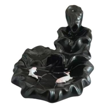 Imagem de IEUDNS Queimador de incenso decorativo de refluxo, peça central de mesa, estátua artesanal, suporte de incenso versátil para lareira, ioga, sala de estar