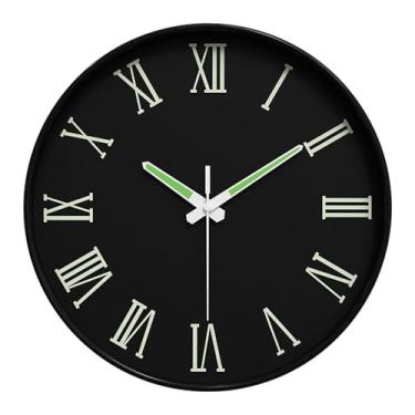 Imagem de KiBcsLic Relógio de parede luminoso com números luminosos e minimalista de 25 cm, relógio decorativo para banheiro, sala de estar, decoração de casa, Style E