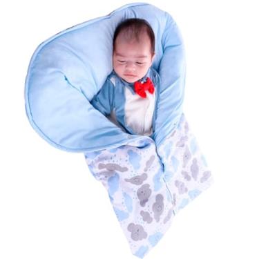 Imagem de Porta Bebê Saco de Dormir Quentinho Para Bebê Menino Nuvem Azul