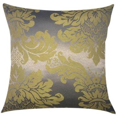Imagem de Capa de Almofada Jacquard Verde Oliva com Grafite 43x43cm - Sua Casa D