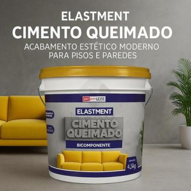 Imagem de Cimento Queimado Pronto para Aplicar 4kg Cinza Médio  Parede e Piso - 