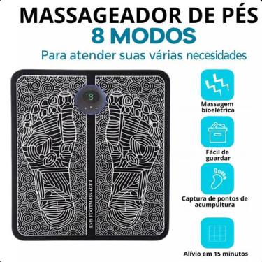 Imagem de Massageador Pés Eletrônico Tapete EMS Relaxante Preto - ASAF