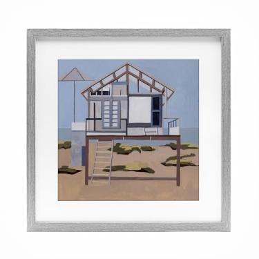 Imagem de Stupell Industries Impressão emoldurada cinza Silent Shores Cabin Under Glass por Melissa Wang, 40,6 x 40,6 cm