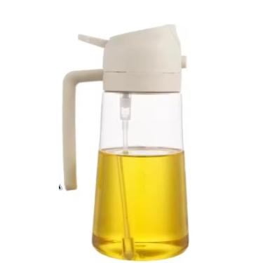 Imagem de Pulverizador Dosador Borrifador Spray de Óleo e Azeite em Plástico, 500ml, Dispensador Resistente Prático Multiuso Gourmet 2 em 1 para Cozinha, Salada e Churrasco (Branco)