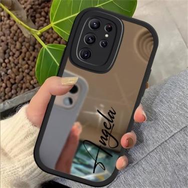 Imagem de Capa para Samsung Galaxy S22 Ultra S 24 S20 S24 Note 20 S23 FE S21 Plus Silicone macio espelho capa à prova de choque, preto, 689, para Samsung S21