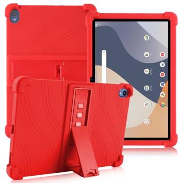 Imagem de ATOOZ Capa para tablet Walmart Onn 10.1 2024, capa de silicone macio para tablet Onn 10.1 Gen 4 com suporte (modelo: 100135925) (vermelho)