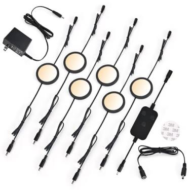 Imagem de BLESSINGLUX Kit de luzes LED de disco de 6 unidades, 2700-6000K Smart Round Under Cabinet Lighting com controle de aplicativo, compatível com Alexa, Google Assistant, para embaixo do balcão, cozinha