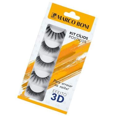 Imagem de Kit Cílios Postiços Volumosos 3d Noite Marco Boni 5 Pares