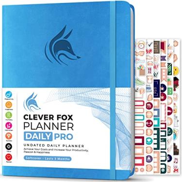 Imagem de Clever Fox Planner Daily Pro – 21,5 x 28 cm Tamanho A4 Planejador de vida diária e diário de gratidão para aumentar a produtividade, gerenciamento de tempo e atingir seus objetivos - sem data - dura 3