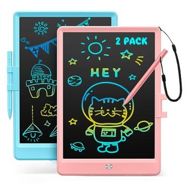 Imagem de kidopire Tablet De Escrita Lcd Para Crianças, Quadro Rabiscos Reutilizável, Pacote Com 2 Blocos Desenho Crianças Corda, Brinquedos Educativos Viagem Presentes Aniversário Meninas 3, 4, 5 E 6 Anos