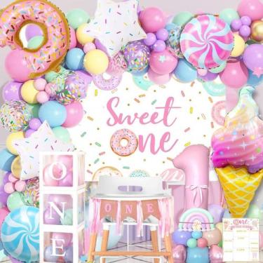 Imagem de Decorações de aniversário Daidle 1st Birthday Girl 128 unidades