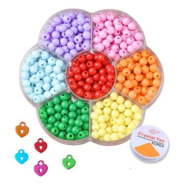 Imagem de Mini Kit Miçanga Infantil Maletinha Montar Pulseiras 600 Pçs - Focu's 