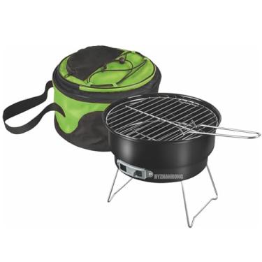Imagem de Mini conjunto de churrasqueira redonda, churrasqueira portátil a carvão, incluindo saco de armazenamento, para cozinha em casa, churrasco, piquenique, camping