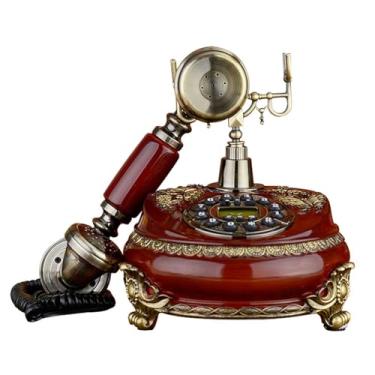 Imagem de Telefone de discagem rotativa vintage, decoração de telefone fixo antigo elegante, adequado para escritórios domésticos,bares, decoração de hotéis com classificação de estrelas