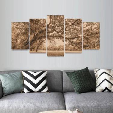 Imagem de Quadro Mosaico Para Sala Quarto Árvore Da Vida Arte Sépia - Descolada