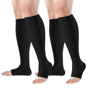 Imagem de Meias de compressão Bropite Open Toe 15-20 mmHg para homens e mulheres