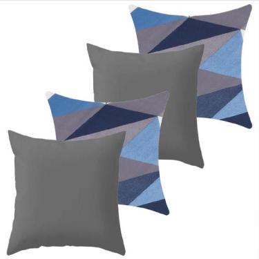 Imagem de Kit 4 Capa de Almofada 40 x 40 Malha com Zíper Lisa e Estampada - Amet