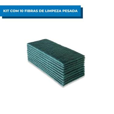 Imagem de Kit C/10 Fibra Tinindo Limpeza Pesada 102X230MM 3M Verde Remove Mancha