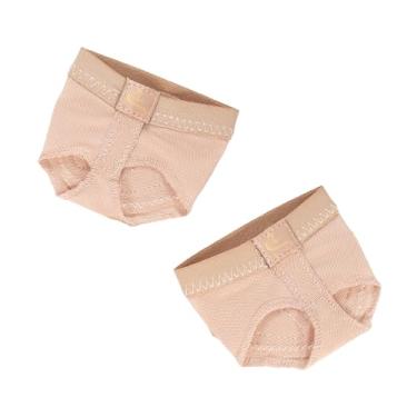 Imagem de Caplancy Calcinha para pés de dança tanga 1/2 par de sapatos de meia sola Lyrical Dance Paws Pads Ballet Belly Contemporâneo Sapatos de dança para mulheres e meninas, Camurça de vaca, 3X-Small Little
