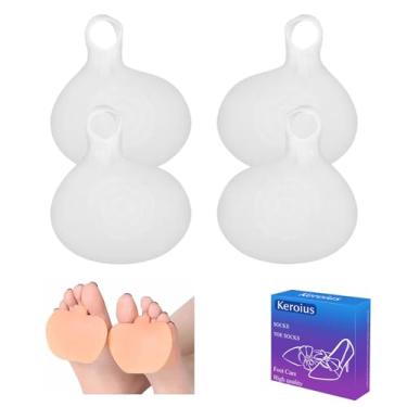 Imagem de Keroius Almofadas de gel para metatarso de salto alto no antepé almofada de silicone bola de pé para mulheres e homens, alívio rápido, pressão e dor no antepé, palmilha confortável, calos (2 pares