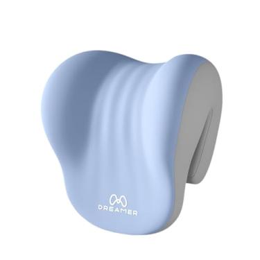 Imagem de IEUDNS Suporte de pescoço com memória para cadeira de escritório, almofada de encosto de cabeça ergonômica para cadeira de trabalho para pessoas sentadas por, Cinza Azulado