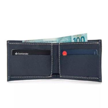 Imagem de Carteira Slim Compacta Masculina em Couro Legítimo Durável - Bertoni, 
