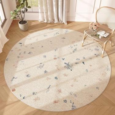 Imagem de Tapetes de pelúcia redondos e grossos para decoração de quarto em estilo moderno para sala de estar, tapete de cabeceira macio e fofo, tapete lavável para vestiário (200x200 cm/C)