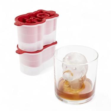 Imagem de Tovolo Conjunto de 2 moldes para cubos de gelo festivos de Natal para adultos, grande derretimento lento e lavável na máquina de lavar louça