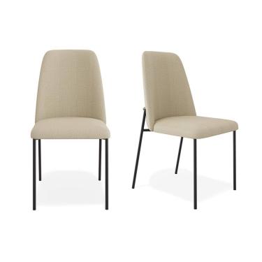 Imagem de Conjunto 02 Cadeiras Livia Linho Gengibre - SSX Multicoisas