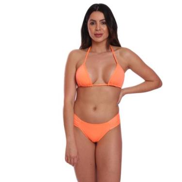 Imagem de Biquíni Feminino Cortininha Com Calcinha Tanga Vih Triny, Laranja, GG
