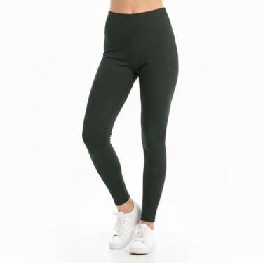 Imagem de Calça Legging Canelada Tecido Grosso Cintura Alta - bella fitness, Ver