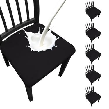 Imagem de Fafua Capas de assento impermeáveis para cadeiras de sala de jantar, conjunto de 6, capas elásticas removíveis para cadeiras de jantar, cozinha, hotel, festa