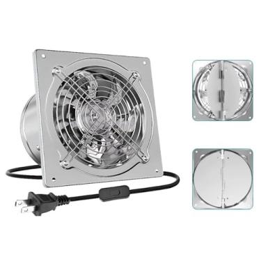 Imagem de HYZHANHONG Exaustor de Cozinha de 80W para Parede, 2800RPM Ventiladores de Janela Portáteis Exaustores Comerciais para Cozinha, Oficina, Cave (8 Polegadas - Prateado)