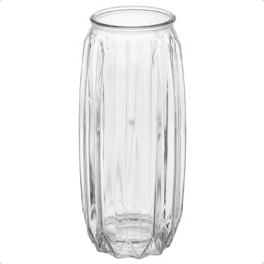 Imagem de Vaso de Vidro Transparente Arranjo Flores e Plantas Decorativo Grande 25cm