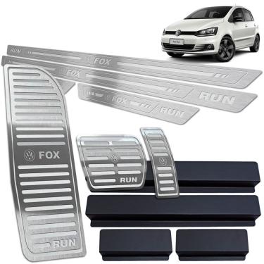 Imagem de Soleira Pedaleira Auto Descanso Fox Run 2016 a 2017 Prata BR