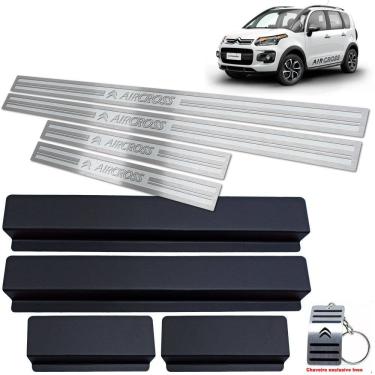 Imagem de Soleira Citroen Aircross 2011 a 2016 Prata Alto Relevo