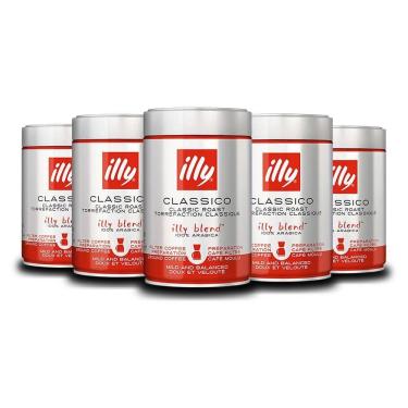 Imagem de Café Illy Clássico Torrado E Moído Kit 5 Latas 250G