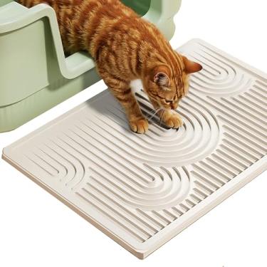 Imagem de Tapete de areia para gatos – 40,6 cm x 28 cm – Antiderrapante, impermeável, armadilha a areia das patas e da caixa – Tapete fácil de limpar – Ideal para gatos grandes e caixa de areia múltipla